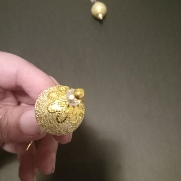 VINTAGE - Golden looking earrings with details-obo - Picture 2 of 4